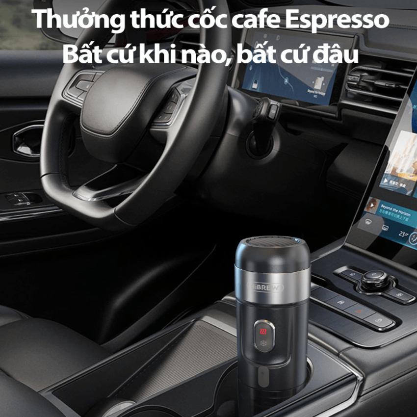 Máy pha cà phê cầm tay Espresso 3 trong 1 thương hiệu HiBREW cao cấp H4A công suất 80W, áp suất 60ml - Hàng chính hãng