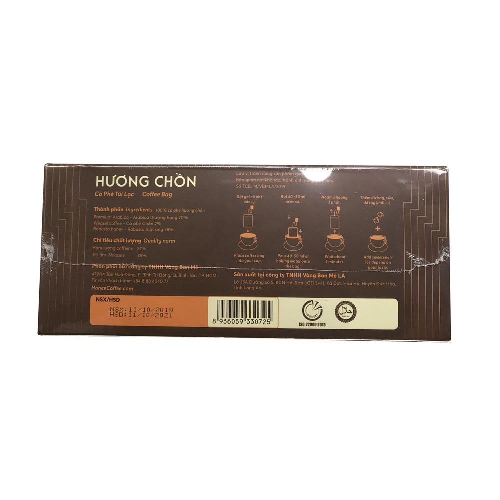 Cà Phê Túi Lọc Hương Chồn - 75g/15 gói - Honee Coffee