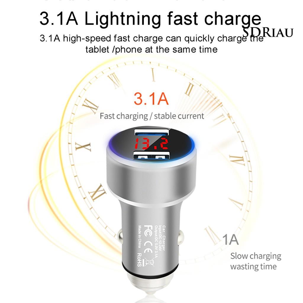 Đầu Sạc Nhanh Qcd 5v 3.1a Cho Xe Ô Tô Kèm Phụ Kiện