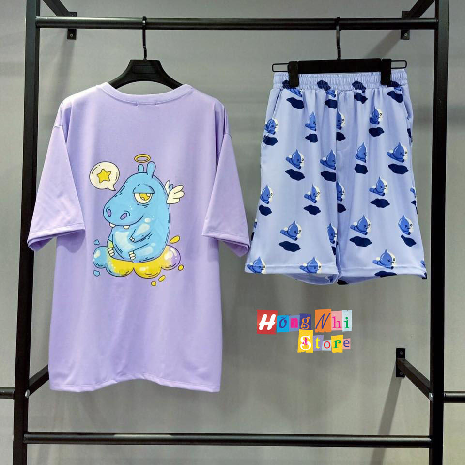 Quần Short Cartoon Unisex Hình  Ma Tím - Quần Đùi Hoạt Hình Siêu Cute - MM