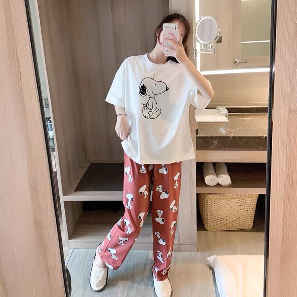 Đồ bộ nữ mặc nhà mùa hè họa tiết in hình dễ thương, chất liệu mỏng mát mẫu đa dạng Đồ bộ mặc ở nhà cho nữ, Đồ bộ ngủ thun dành cho nữ