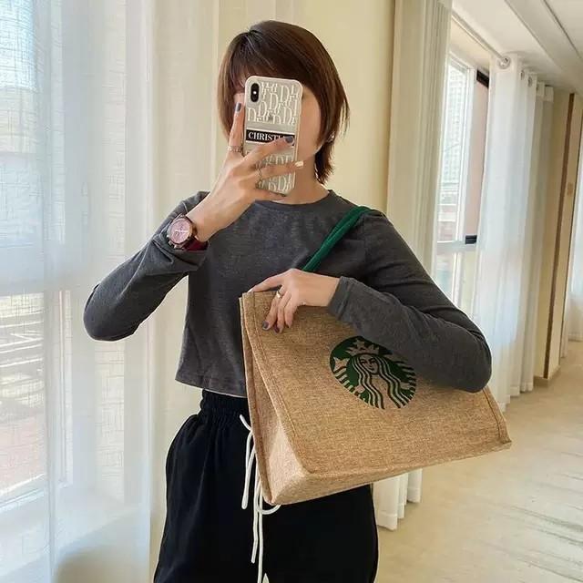 MVP579 Túi cói hình Starbuck Hottrend phong cách thời trang