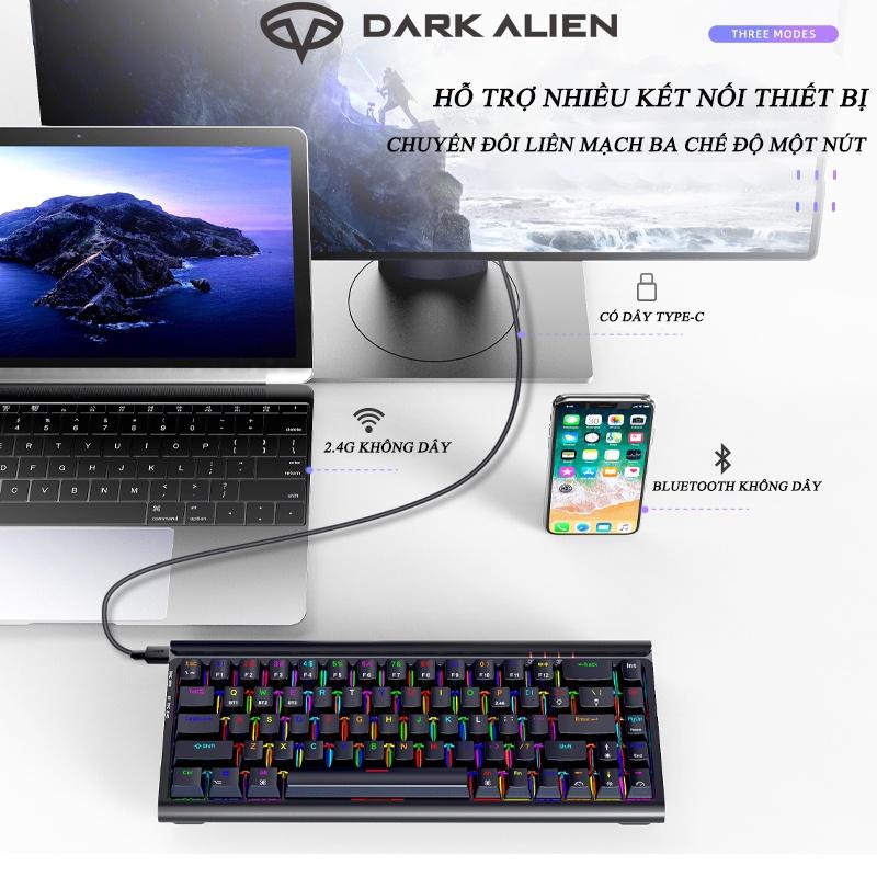 Bàn phím cơ Dark Alien K68 không dây Bluetooth Game Bàn phím 3 Chế độ Trò chơi đèn nền cơ học