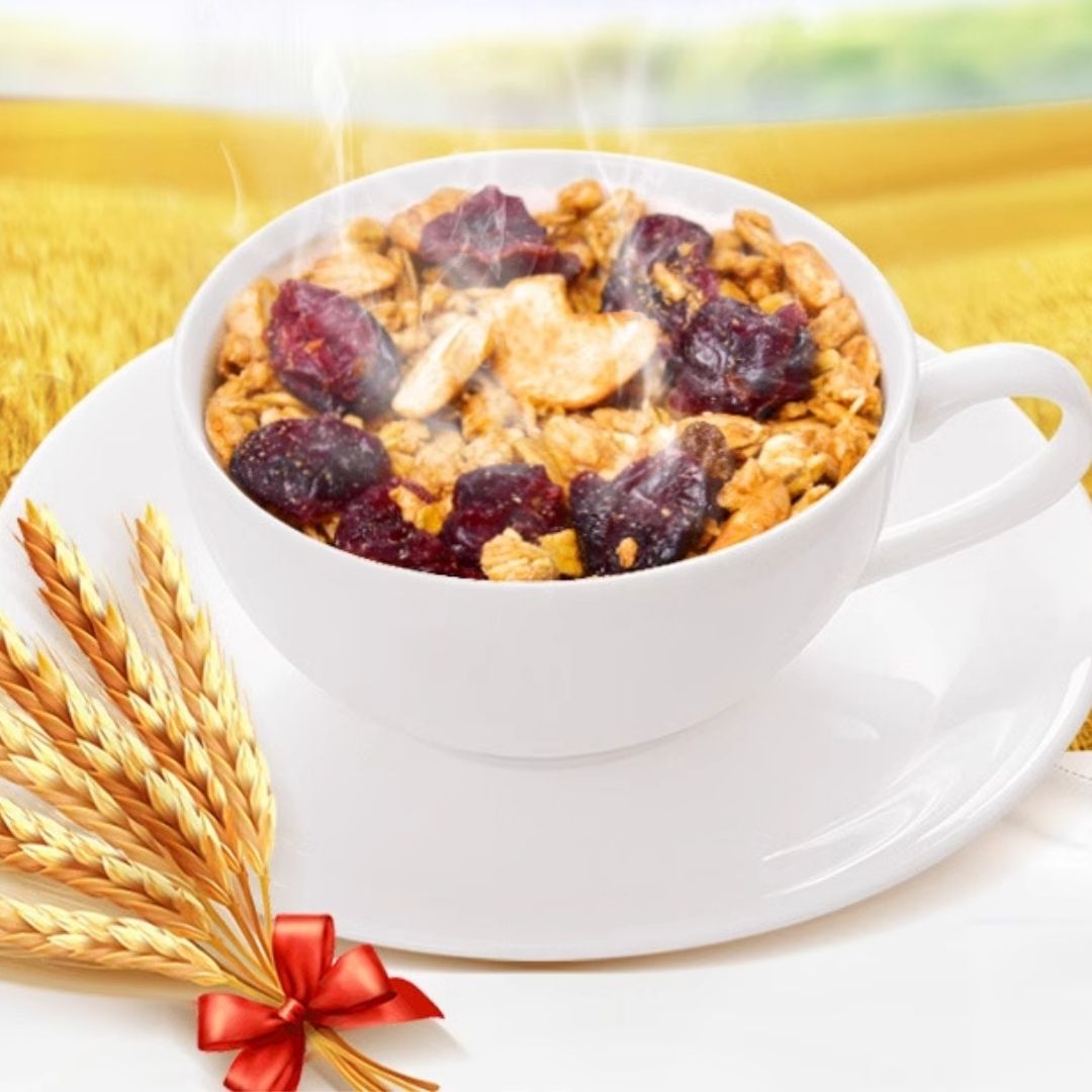 Hạt ngũ cốc Granola điều và nam việt quất dinh dưỡng buổi sáng, cung cấp năng lượng 40g, 350g và 600g Dan D Pak