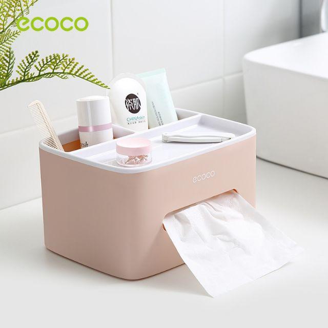 Hộp đựng giấy để bàn Ecoco có ngăn để điện thoại