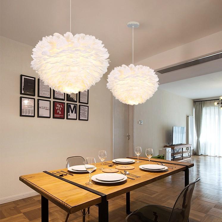 Đèn chùm ASTER lông vũ hiện đại, độc đáo, sang trọng với 3 chế độ ánh sáng - kèm bóng LED chuyên dụng