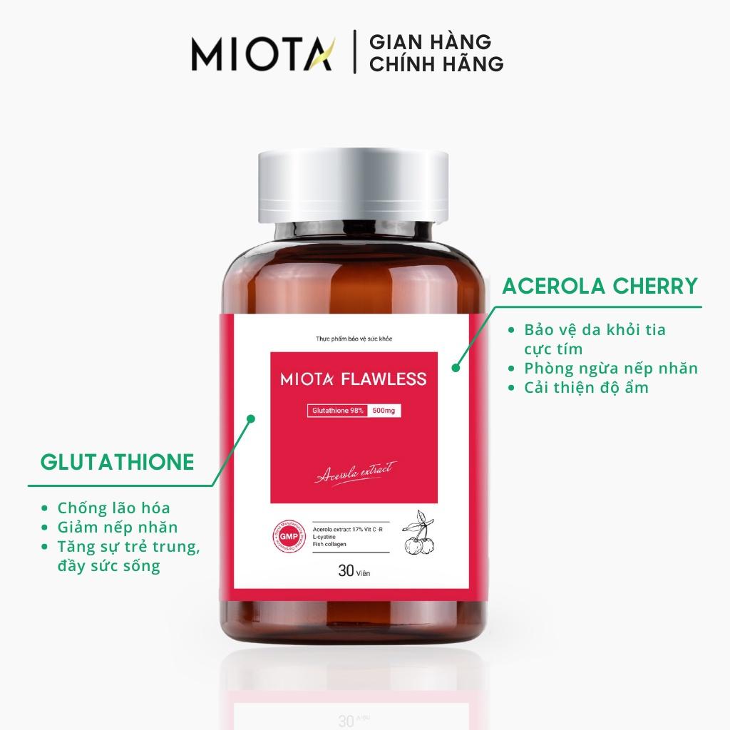 Viên uống trắng da glutathione Miota Flawless 30 viên
