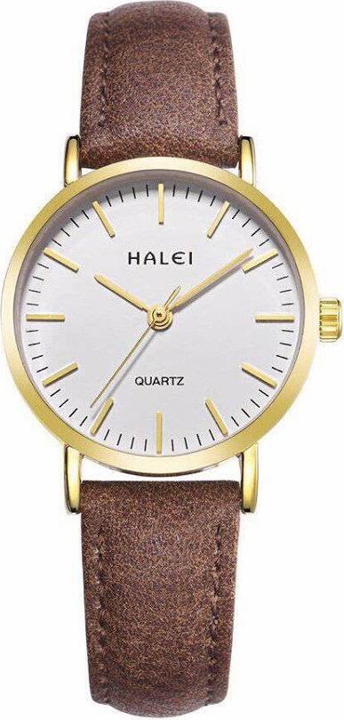 Đồng hồ Nữ Halei - HL542 dây nâu mặt trắng