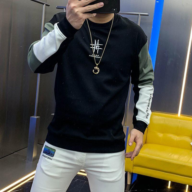 Áo Thu đông SWEATER dài tay Nỉ Xanh W04 Chất Da Cá