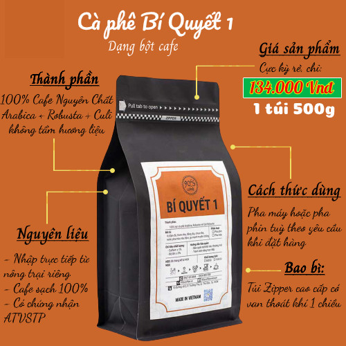 Cà Phê Rang Xay Nguyên Chất - 90S Coffee Vietnam | Bí Quyết 01 | Công Thức Phối: Arabica + Robusta + Culi | 100% Cà Phê Sạch | Đậm Đà - Chua Nhẹ