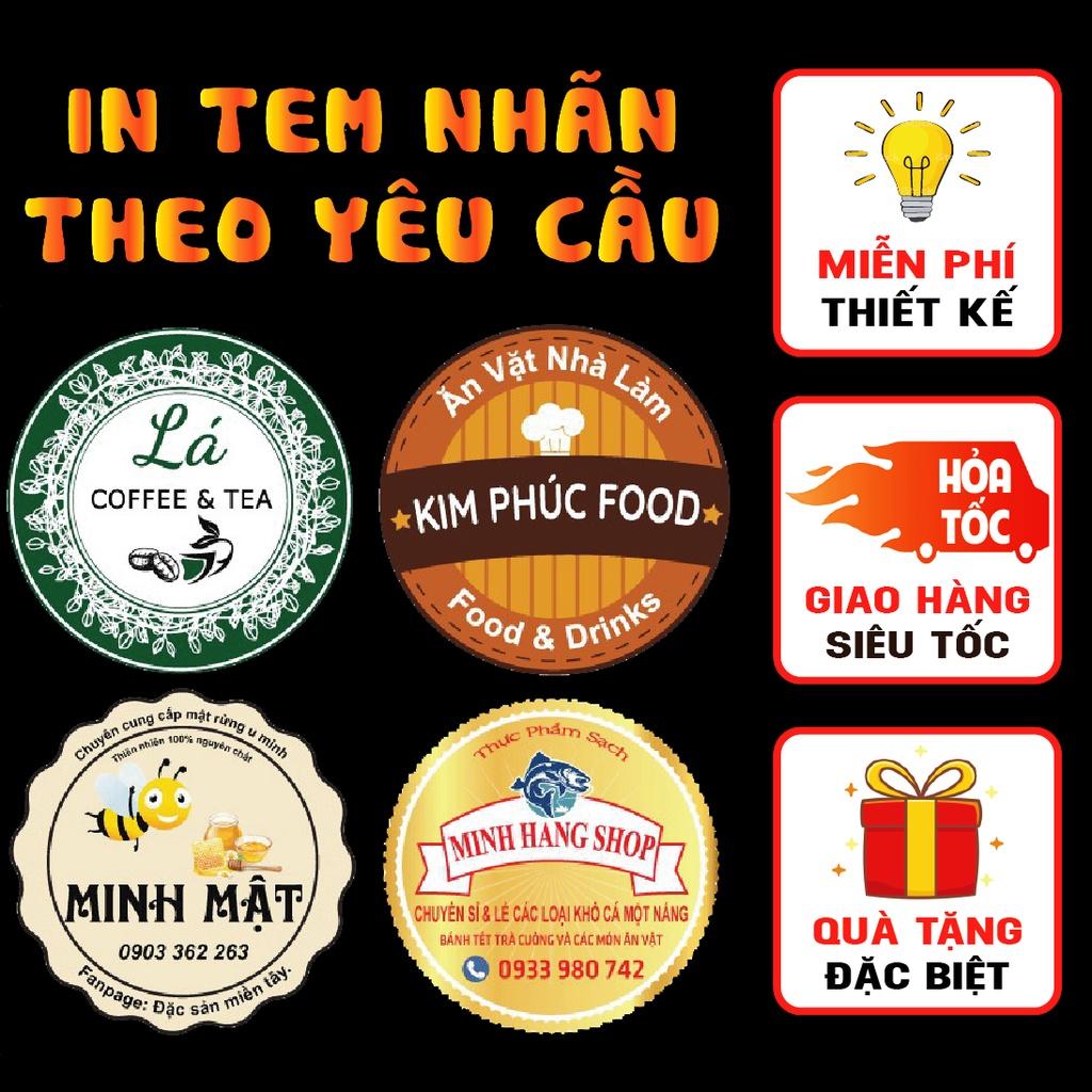 In tem nhãn giấy, sticker, decan trong, decal nhựa chống nước thiết kế theo yêu cầu