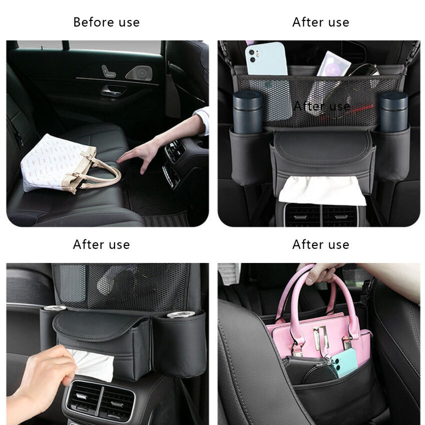 Túi đựng đồ lưng ghế ô tô Leather Car Seat Storage Bag