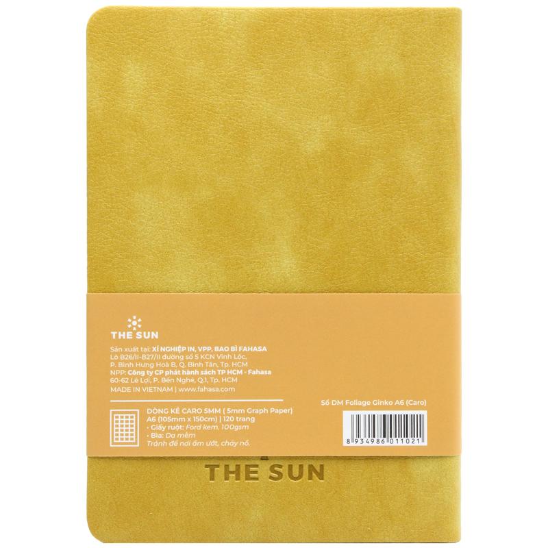 Sổ Bìa Da A6 - Caro - 120 Trang 100gsm - The Sun - Ginko