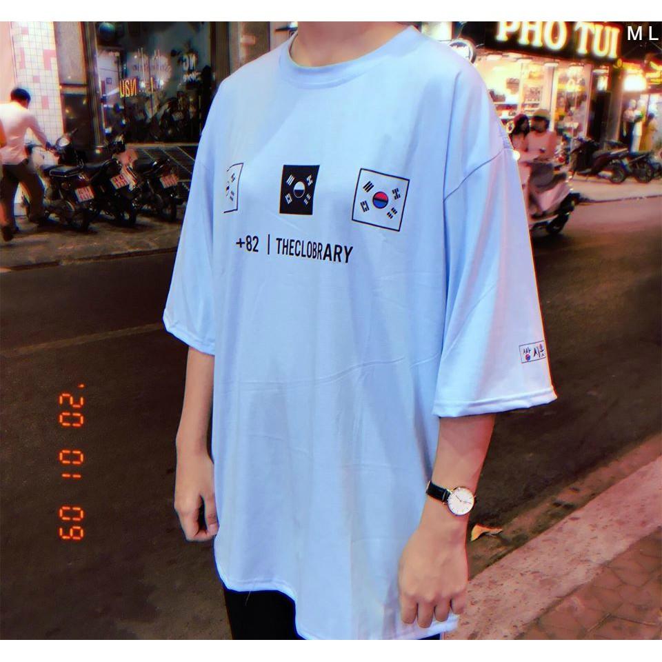 Áo thun tay lỡ form rộng CỜ HÀN THECLOBRARY ulzzang couple nam nữ UNISEX