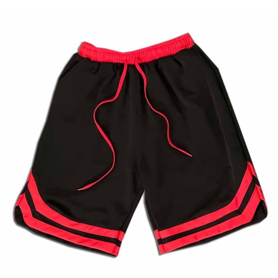 ️ Chất đẹp_Form chuẩn ️ Quần sooc chữ V poli thể thao unisex nam nữ, Quần short ĐEN LƯNG THUNG CÓ KHOA TÚI M01