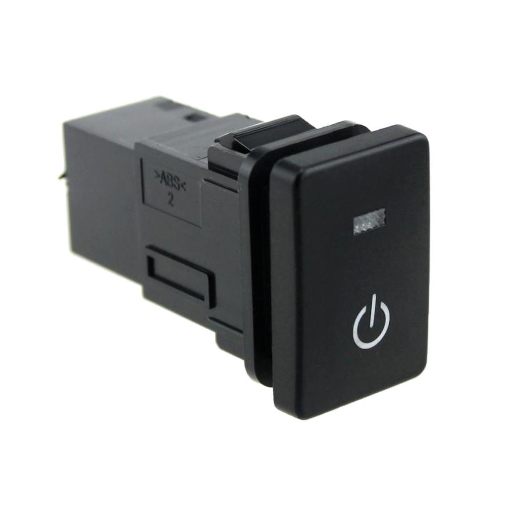 4-Pole Push Button Switch Blue LED Light with Fan Pattern for