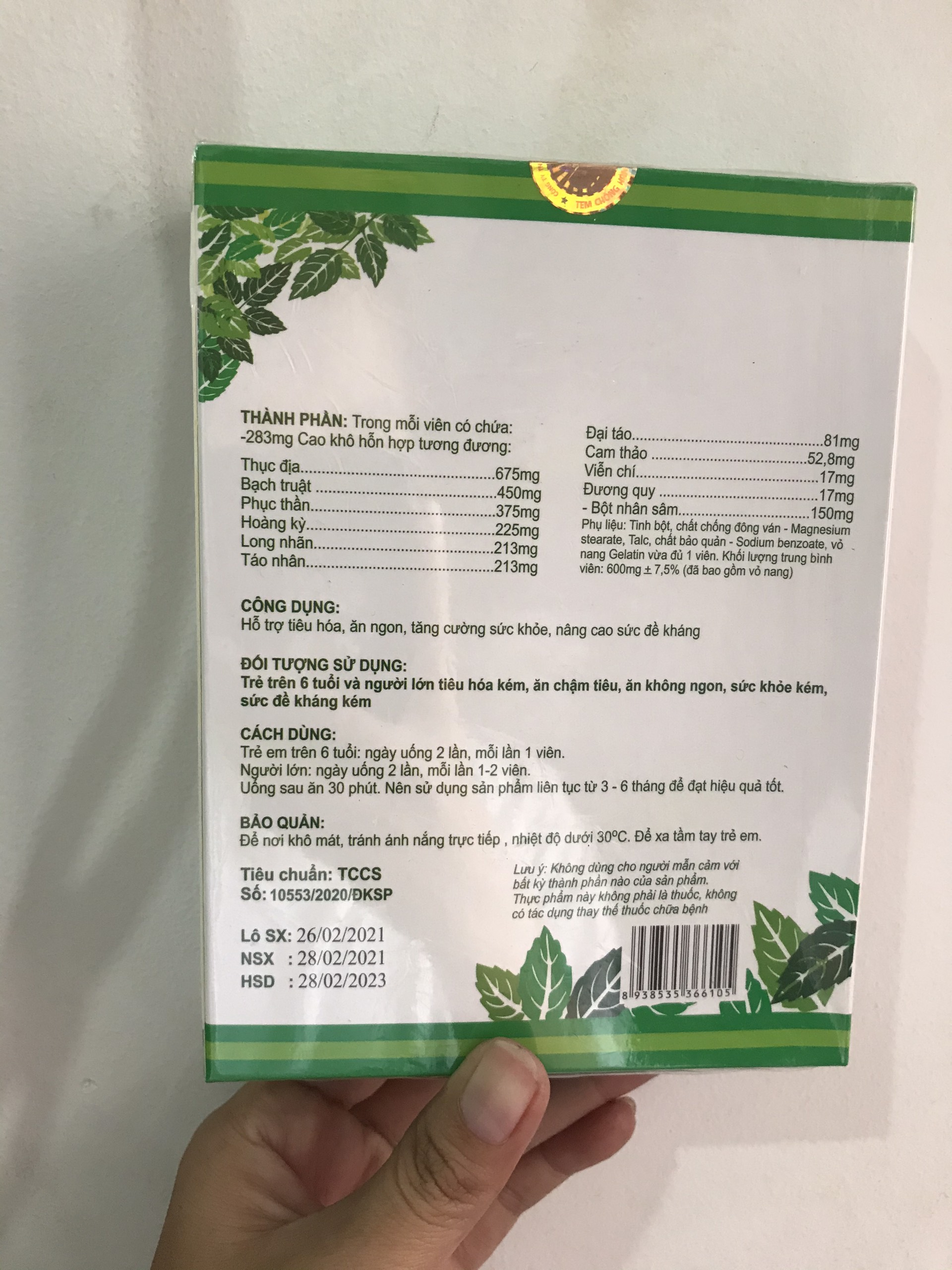 Sâm Bổ Kiện Thảo Mộc Nam - Hỗ trợ tăng cân cho người gầy, người mới ốm dậy