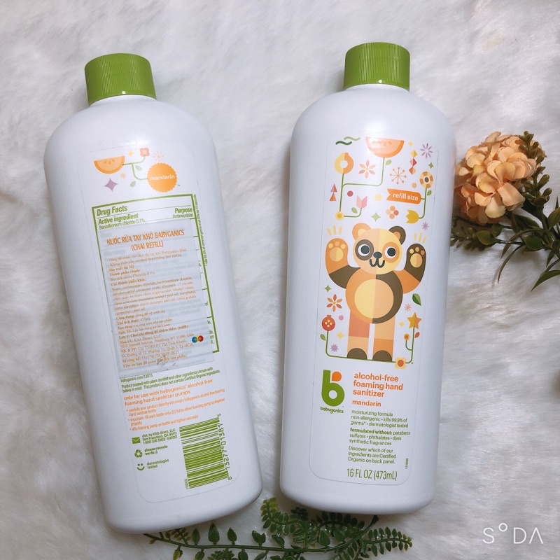 Rửa tay khô cho bé Babyganics 473ml chai refill