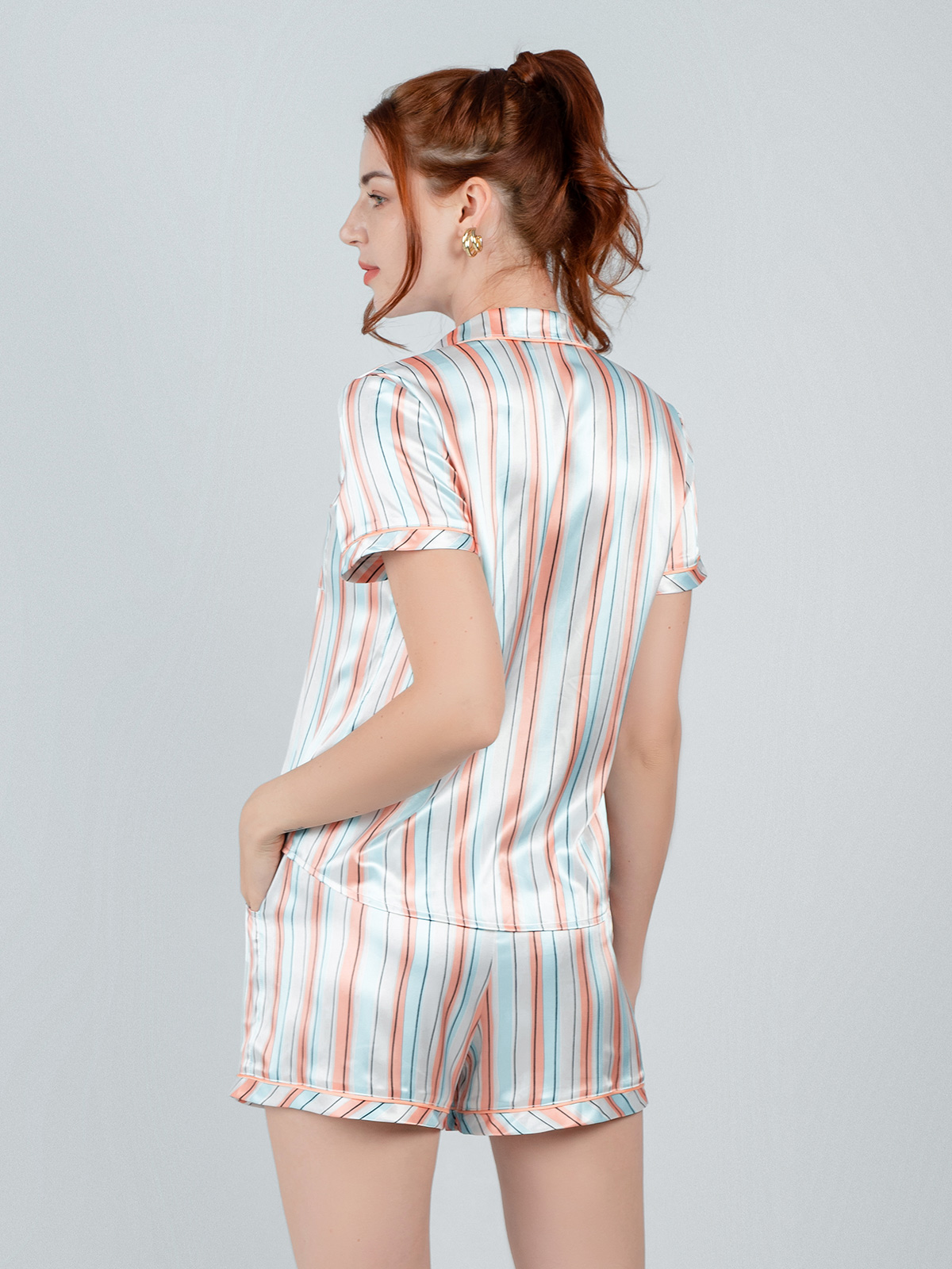 Bộ Pijama ngắn nữ Vera Satin in full tay ngắn - V0474