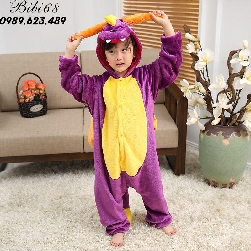 Bộ Đồ hình thú liền thân lông mịn Pijama dành Cho Người Lớn và Trẻ Em Hoạt Hình Cosplay