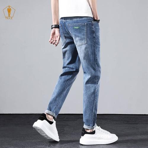 Quần jean rin nam TRAZ màu đen trơn ko rách chất bò cao cấp co dãn 4 chiều đẹp rin trơn form dáng skinny