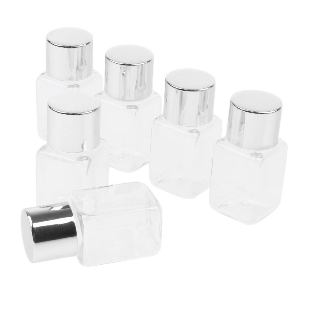 6pcs Transparent Refillable Empty Essential Oil Bottles Cosmetic Container Holder 10ml