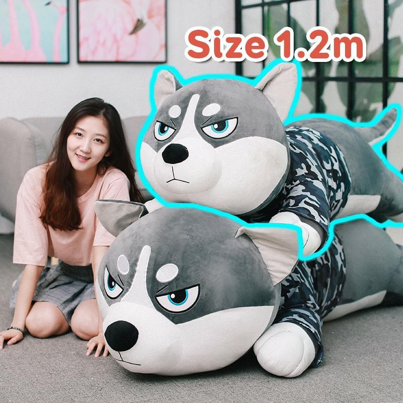 Gấu Bông Chó Husky Siêu To Khổng Lồ size 1m/1m2/1m5_ Chó Husky Siêu Mềm Mịn