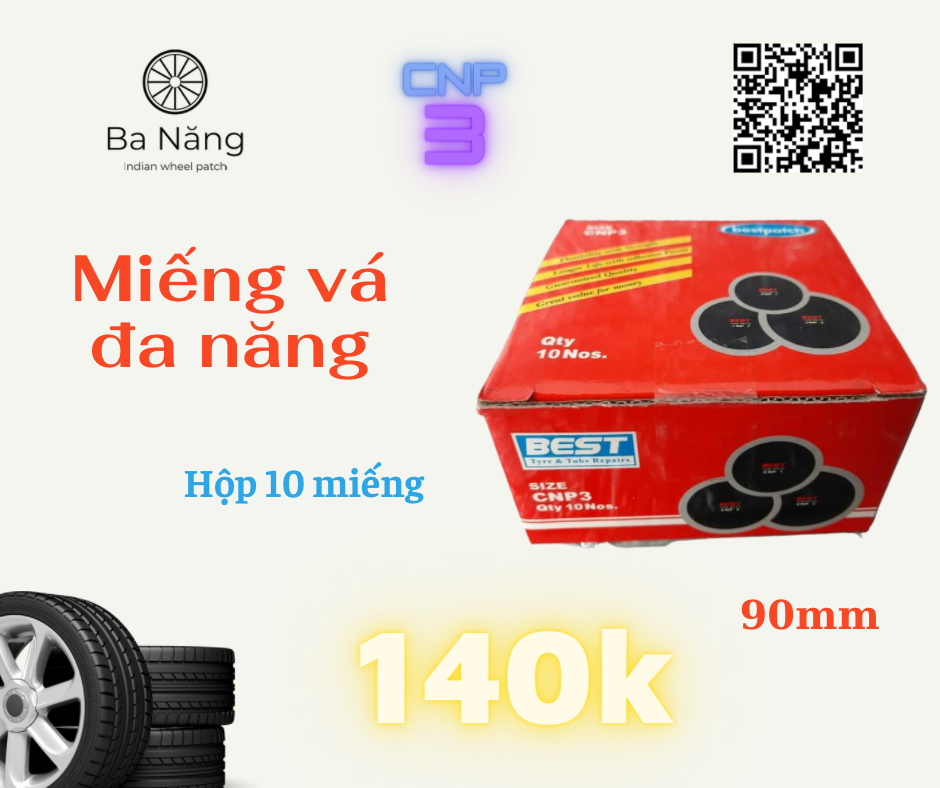 Miếng vá đa năng CNP3 (90mm) dùng vá vỏ ô tô, xe tải