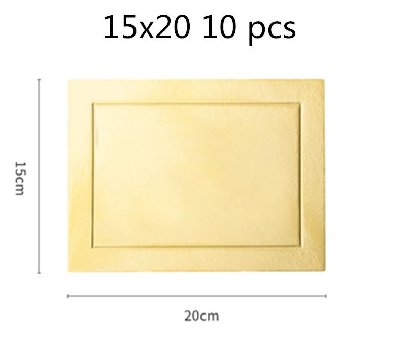 10 Chiếc Vòng Vuông Bánh Mousse Bảng Thảm Thực Phẩm Giấy Bếp Nướng Phụ Kiện Vàng Năm Mới Bánh Cưới Hiển Thị khay