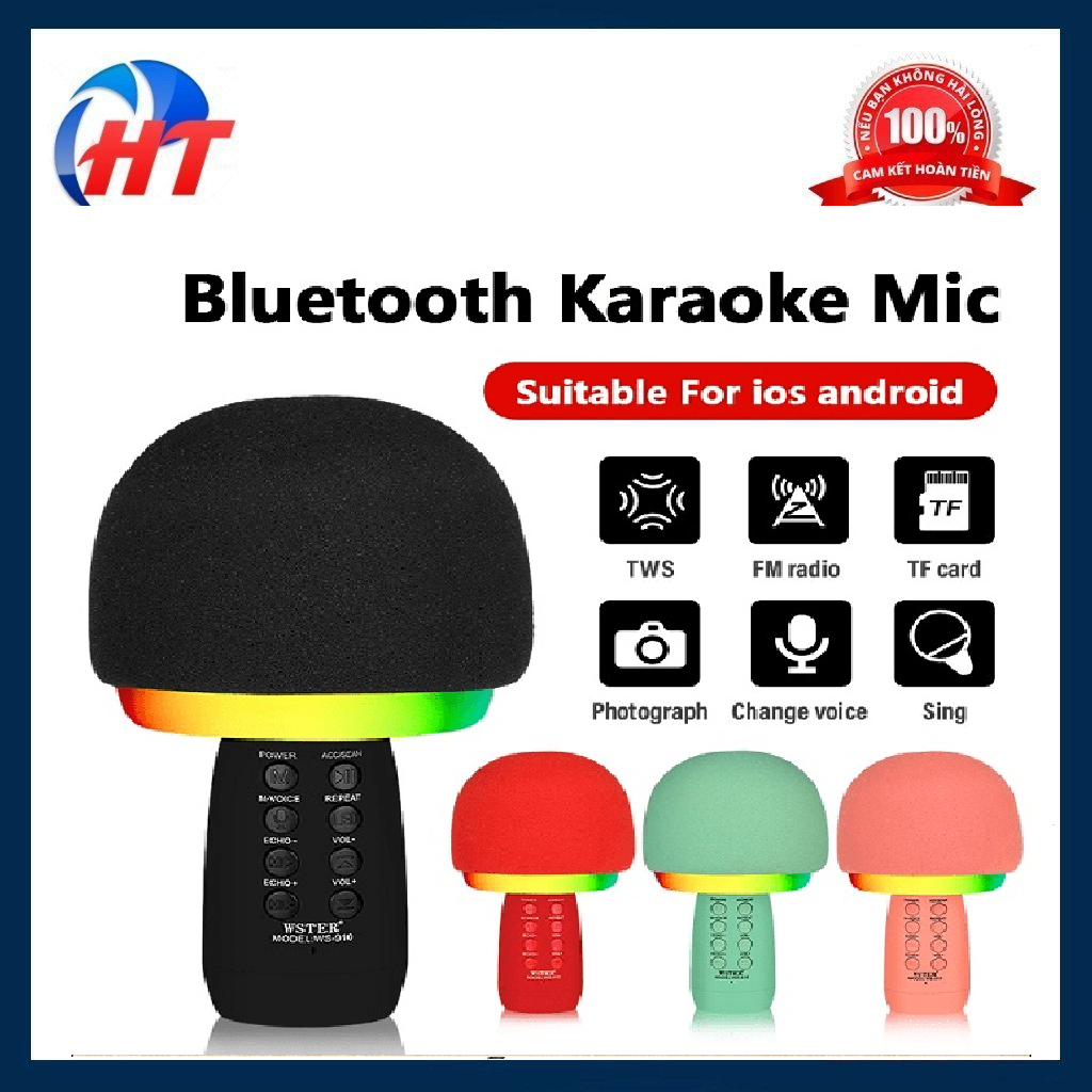 MICRO KARAOKE 3IN1 WS-910 ( NẤM ) ÂM THANH CỰC HAY-HT