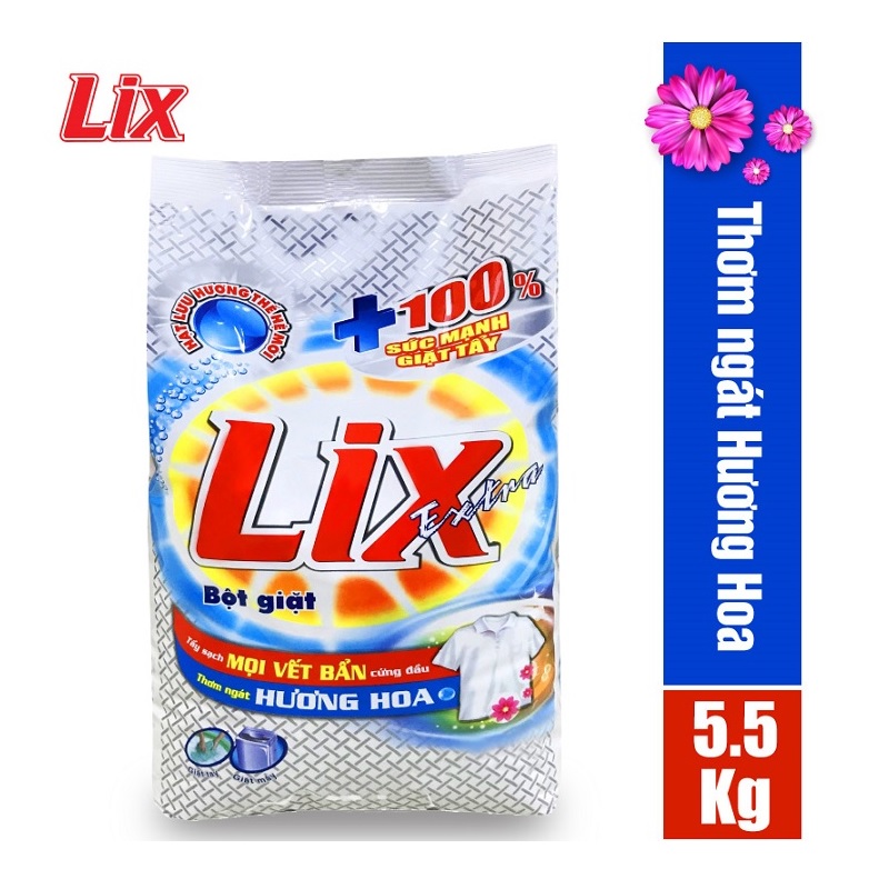 Bột giặt Lix extra hương hoa 5.5kg EB568