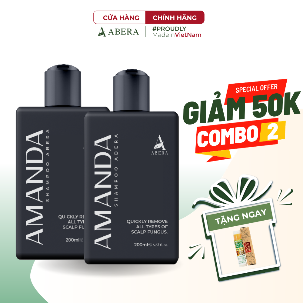 [Combo2] Dầu Gội  Amanda Abera Xử Lý Nhanh Tình Trạng Gàu, Ngứa, Nấm Da Đầu Với Hương Thơm Nam Tính, Quyến Rũ - 200ml