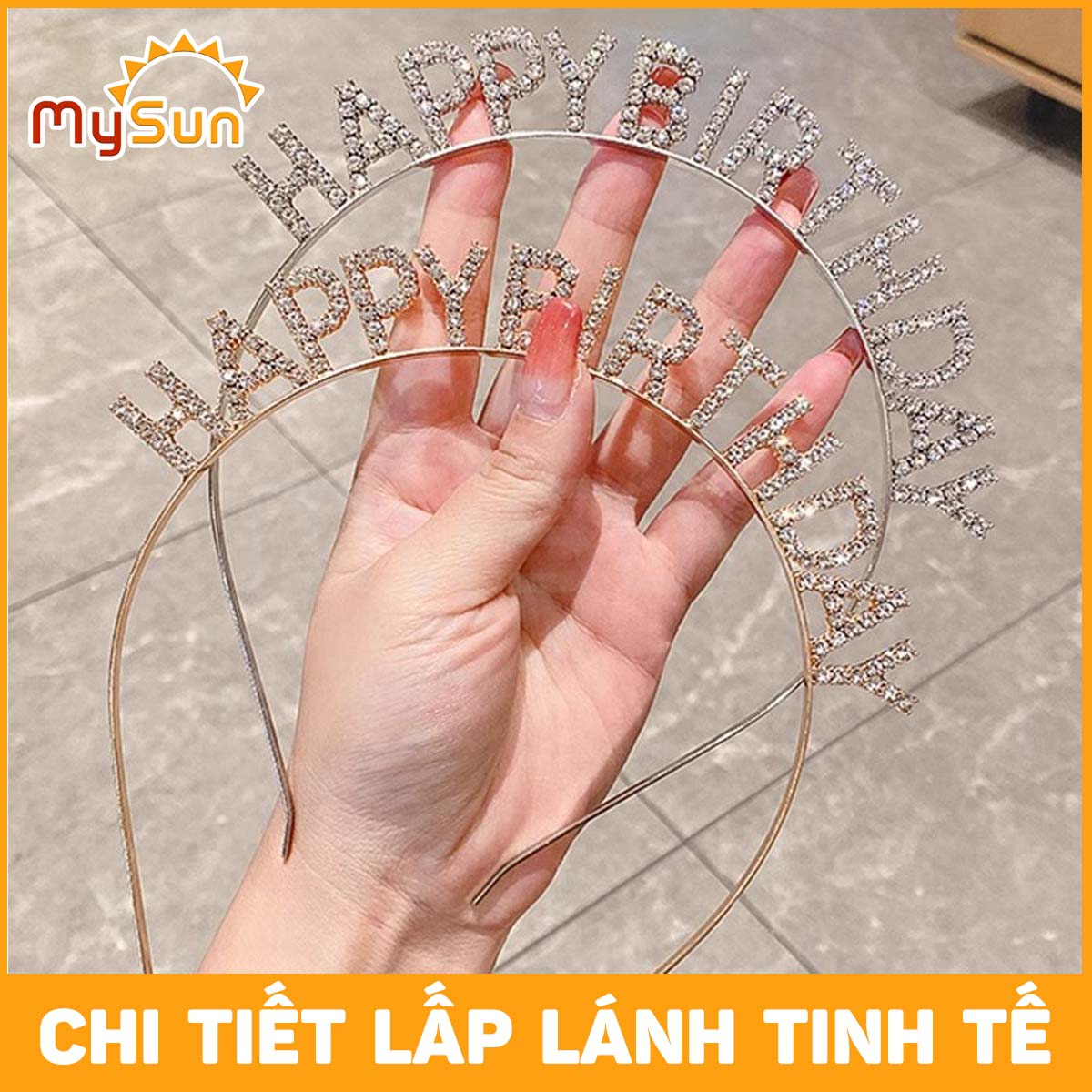 Băng đô bờm sinh nhật Happy BirthDay cho bé gái - trai, ba mẹ cài tóc đẹp giá rẻ MySun