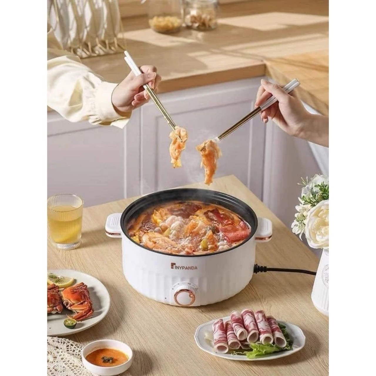 Nồi Áp Suất Chống Dính Dung Tích 5 Lít, Nấu,Hầm, Hấp Đa Năng,Nồi Hầm Đa Năng Cắm Điện, Tiết Kiệm Điện - HÀNG CHÍNH HÃNG MINIIN
