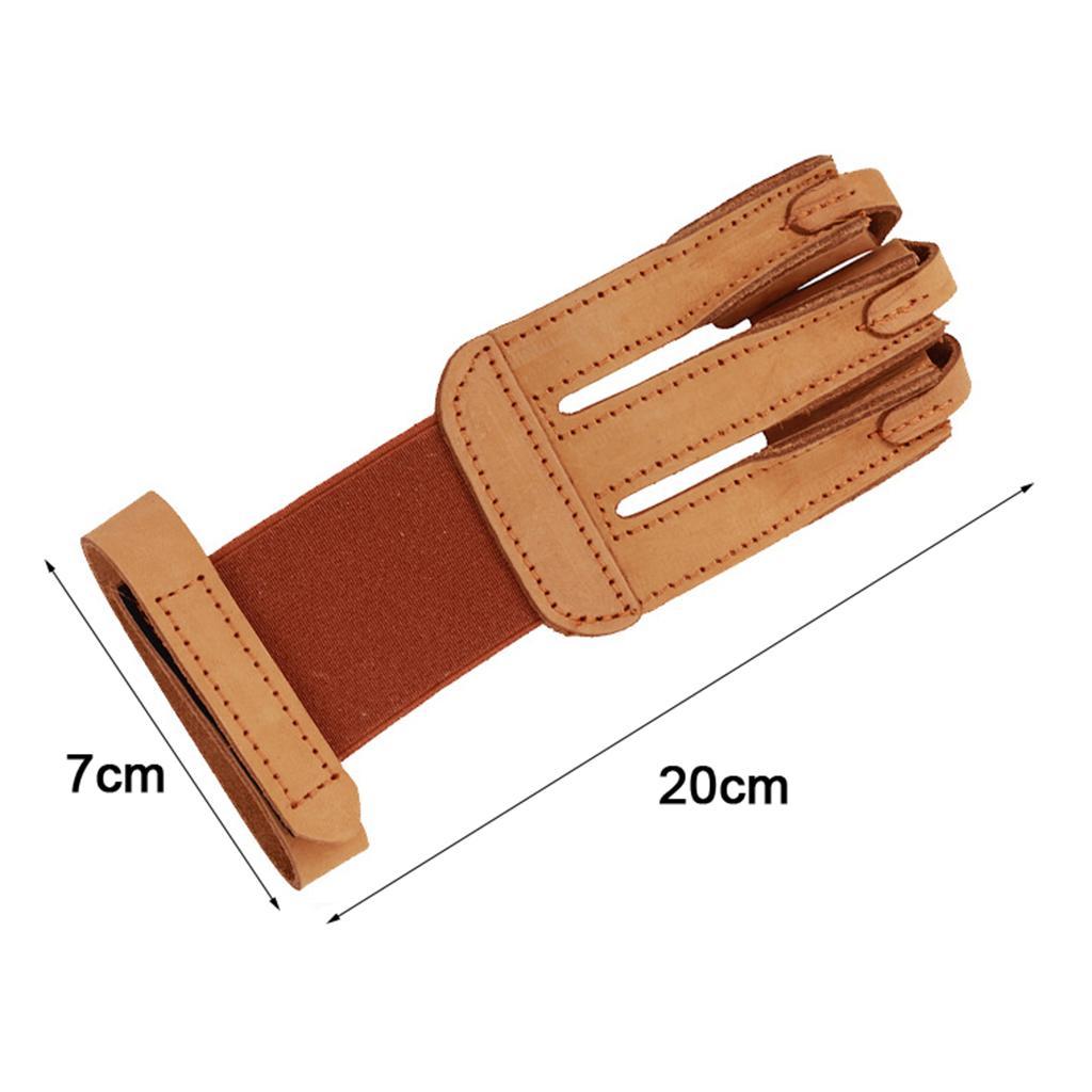 Outdoor Archery 3 Finger Glove Men Women Leather Hand Finger Guard Protector