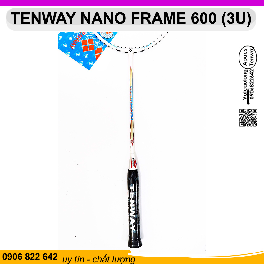 Vợt cầu lông Tenway Nano Frame 600 (3U) | Đập cầu xé gió, kiểm soát cầu tốt, sắc trắng thanh thoát