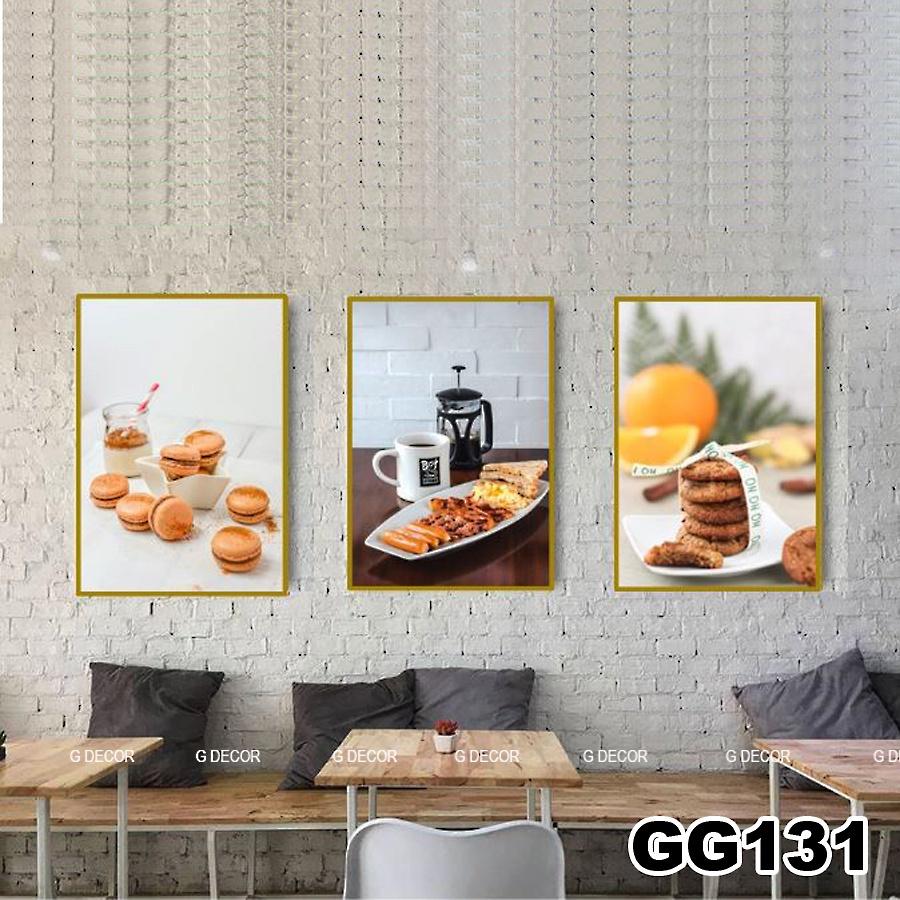 Tranh treo tường canvas 3 bức phong cách hiện đại Bắc Âu 190, tranh cà phê trang trí phòng khách, quán cà phê, spa