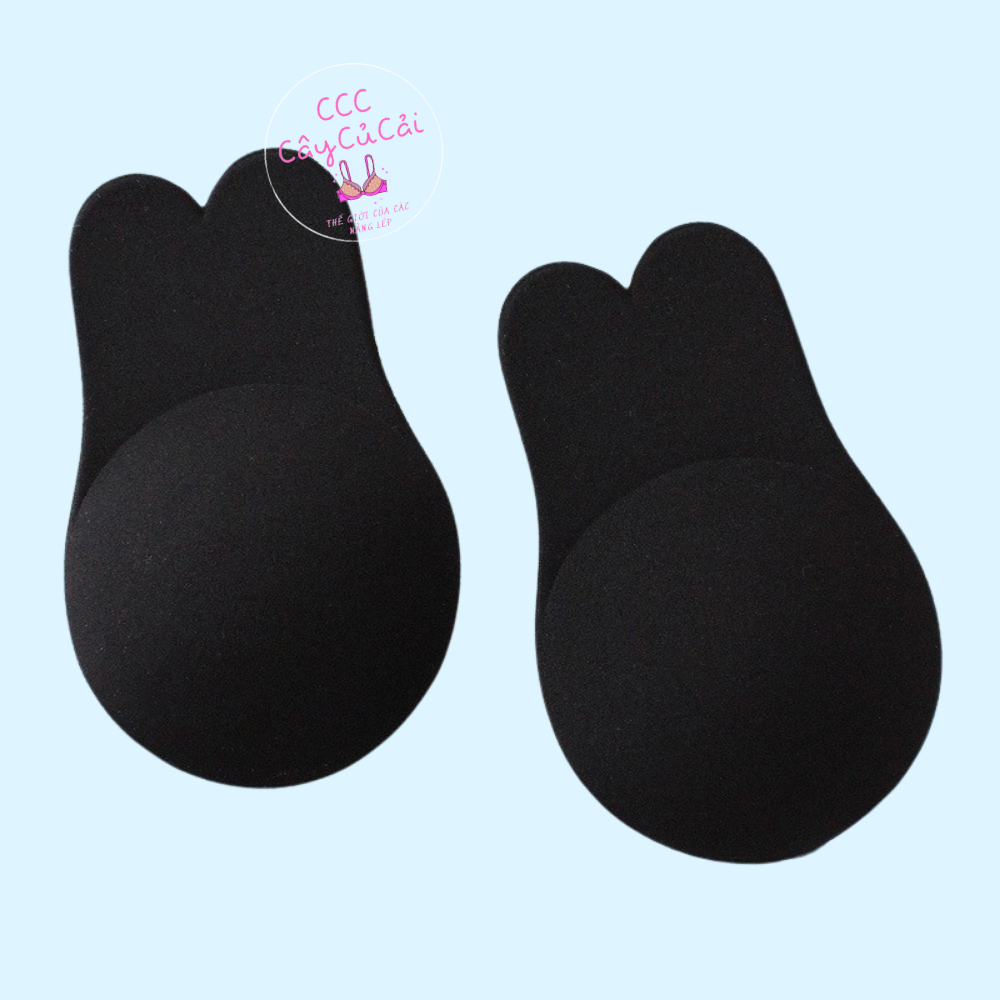 Cặp miếng dán ngực, miếng dán ti nâng ngực hình tai thỏ siêu dính tái sử dụng nhiều lần -CCC017