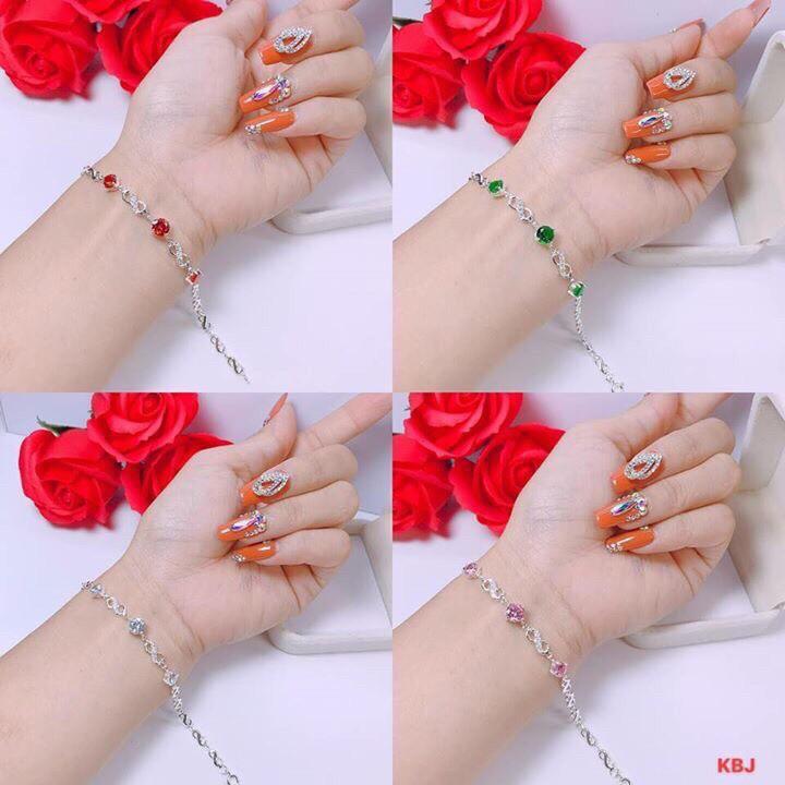 Lắc tay bạc ta số 8 đủ màu theo mệnh -
