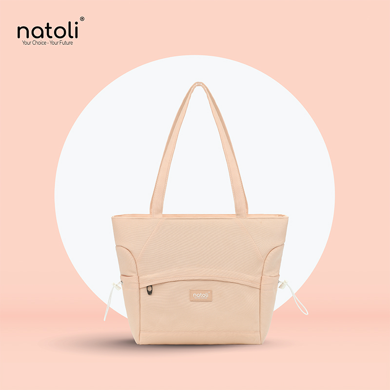 Túi tote vải canvas nữ NATOLI nhiều ngăn có khóa kéo chống nước cao cấp - BST Side Cinch Bag T20
