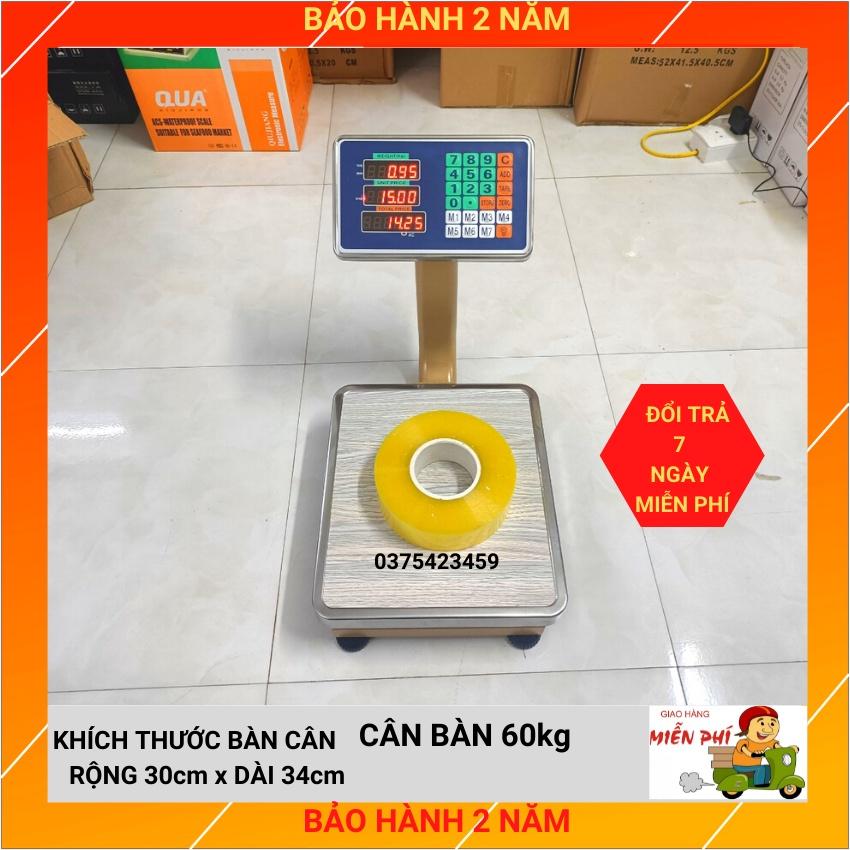 Cân điện tử cân bàn 60kg - được làm bằng sơn tĩnh điện cao cấp màu vàng