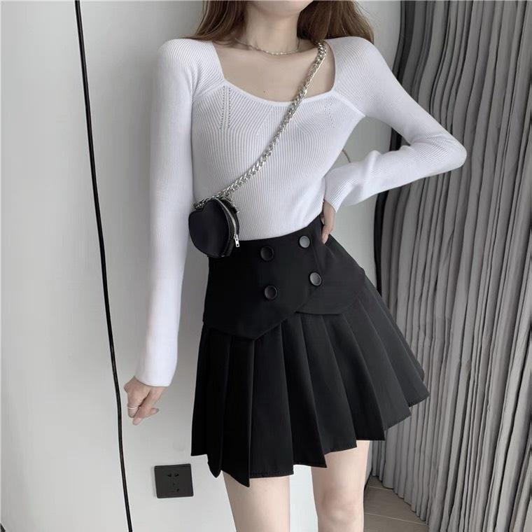 Chân váy xếp ly 4 khuy thời trang Banamo Fashion 5334