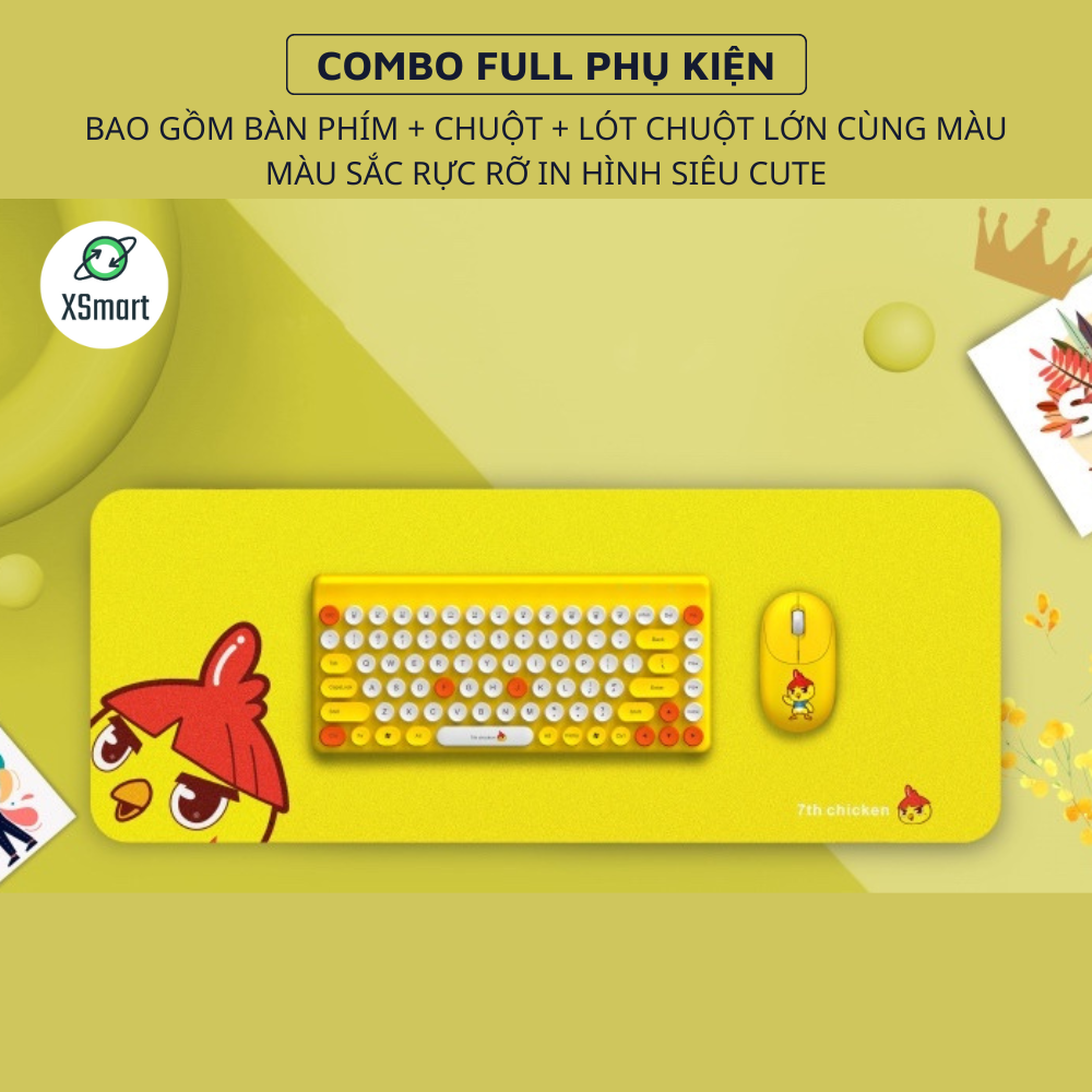 Bộ Bàn Phím Chuột Không Dây Cao Cấp QW02 Màu Đỏ Rực Rỡ, Phím Gõ Cực Êm, Tặng Kèm Lót Chuột Cỡ Lớn Cực Đẹp, Kết Nối Đa Thiết Bị-Hàng Chính Hãng