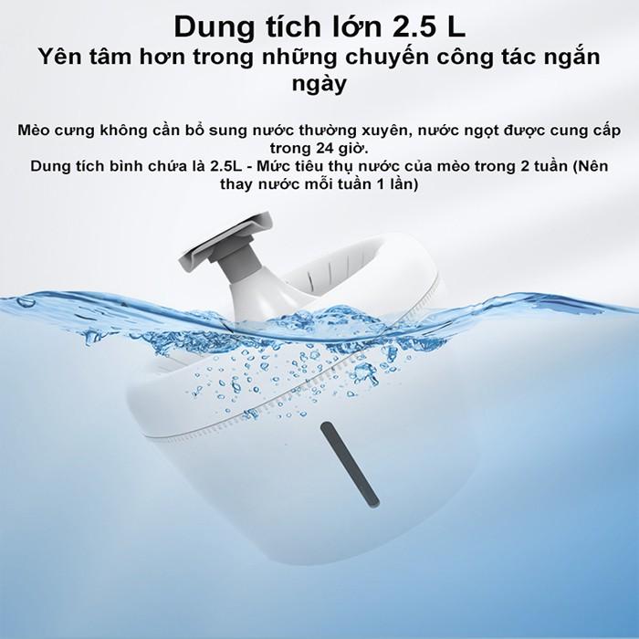 Máy cho mèo uống nc tự đông - Máy lọc nước tự động cho chó mèo 2,5l, máy lọc nước thông minh cho thú cưng