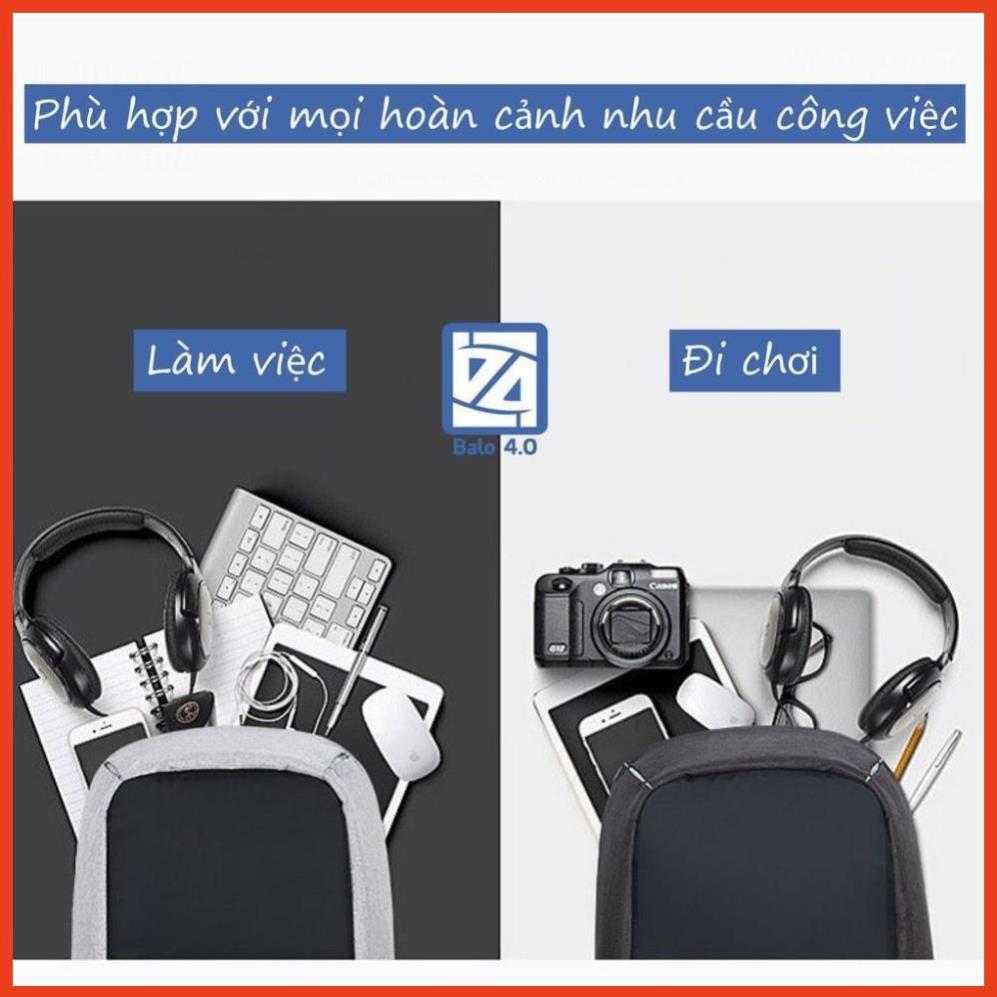 Balo TLG Balo nam nữ loại TO chống trộm Có Sạc Điện Thoại, Chống nước, Siêu Nhẹ CN1 màu xám 208200