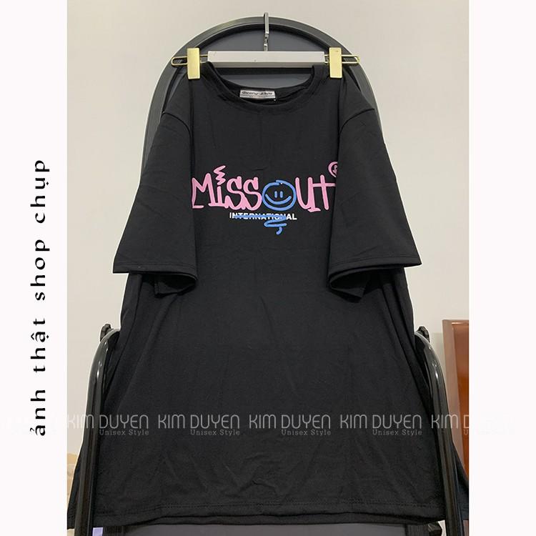 Áo Thun MisOut 2 Màu Trắng, Đen tay lỡ form rộng Unisex 38-65kg Nam Nữ