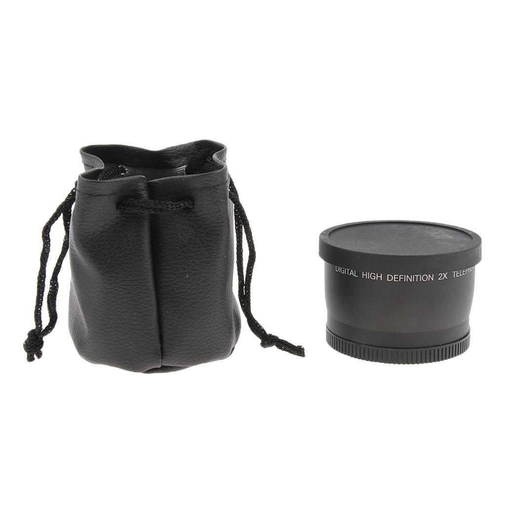 2pcs Universal 2x 58mm Telephoto Lens for Canon Rebel T6 T7I T5 T5I 40D 20D XSI