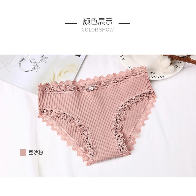 Quần lót nữ sợi bông viền ren
