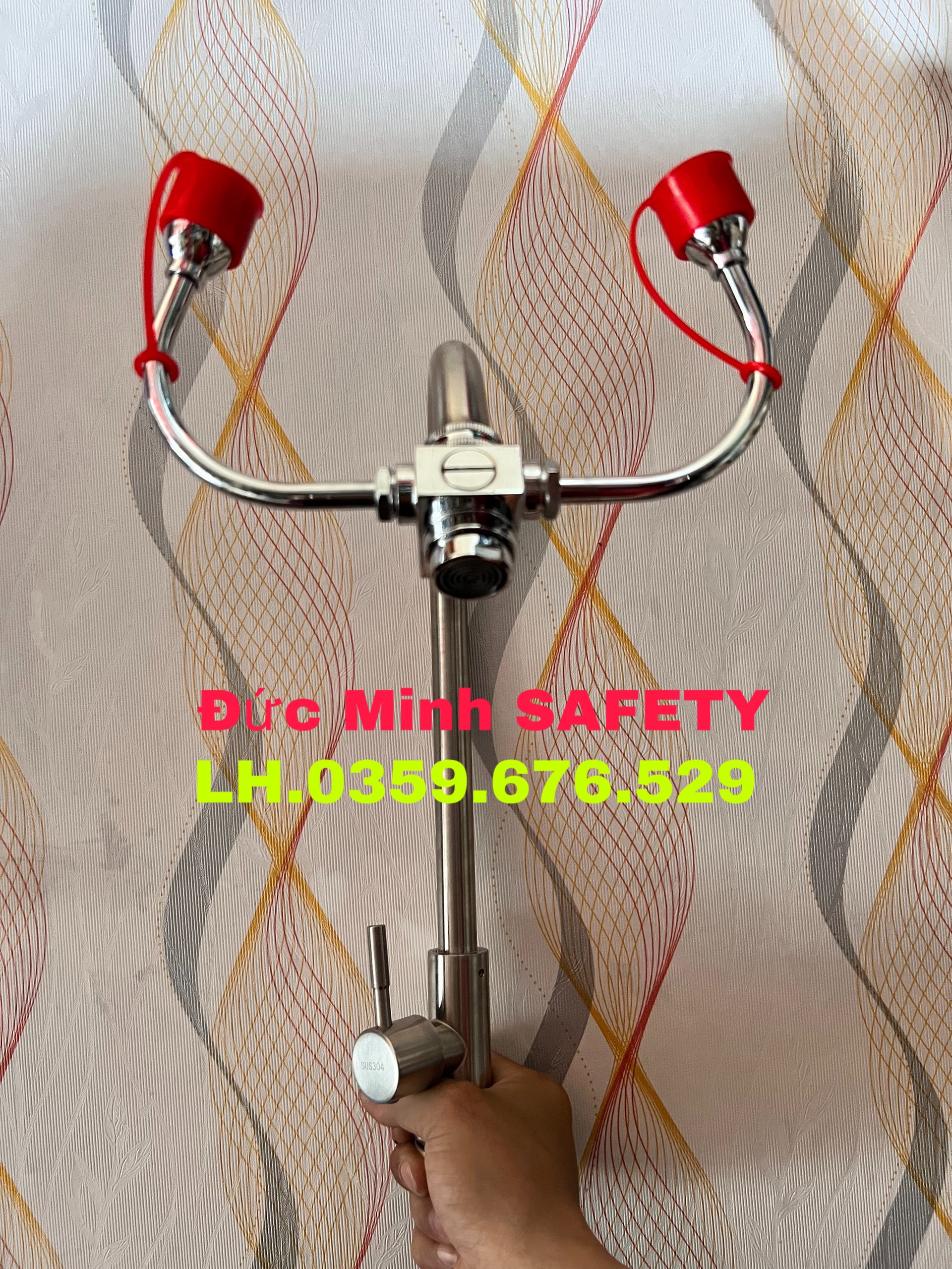 Vòi rửa mắt khẩn cấp kết hợp rửa tay inox 304 chất lượng cao