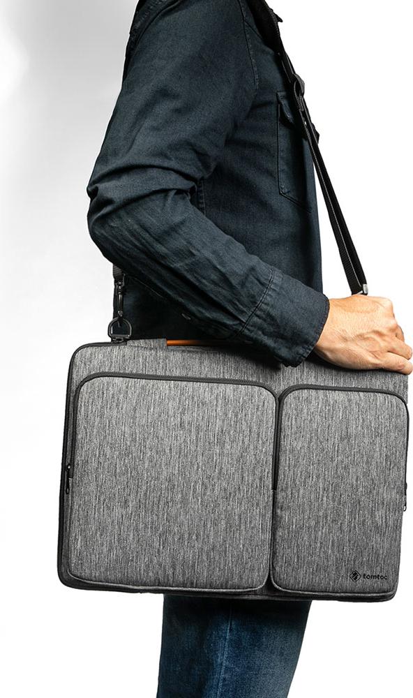 TÚI ĐEO TOMTOC 360* SHOULDER BAGS MACBOOK PRO 15″/MACBOOK 16″ GRAY- HÀNG CHÍNH HÃNG
